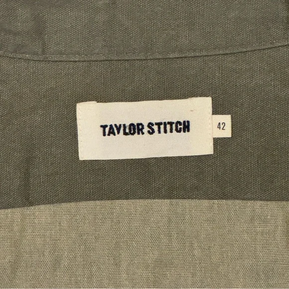 Taylor Stitch Sanded Canvas Mechanic Shirt in Moss Green Size 42/Large - Picture 8 of 8